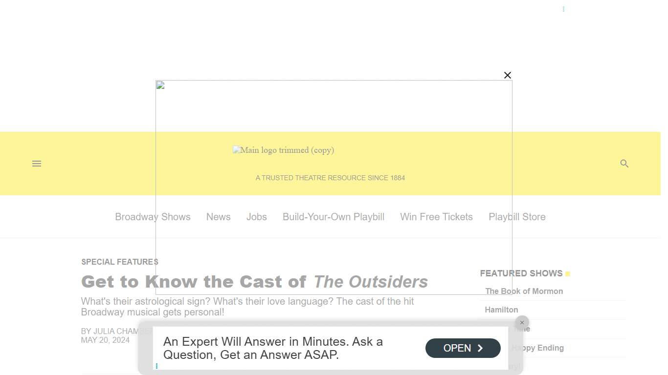 Get to Know the Cast of The Outsiders Playbill